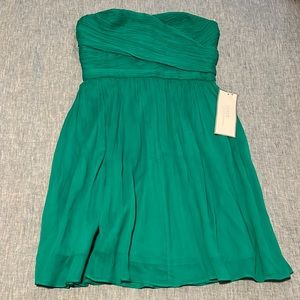 J.Crew Green chiffon strapless dress women 2P